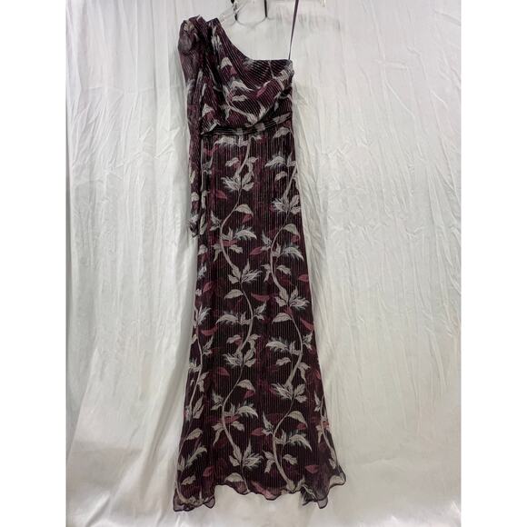 NWT BCBG MAXAZRIA Trailing Foliage One-Shoulder Gown size 0 - Picture 1 of 7